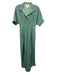 Emily McCarthy Size XS Aqua Green Rayon & Linen Button Front Pintuck Dress Aqua Green / XS