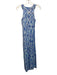 J. McLaughlin Size XS Blue & White Nylon Sleeveless Halter Neck Back Zip Dress Blue & White / XS
