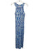 J. McLaughlin Size XS Blue & White Nylon Sleeveless Halter Neck Back Zip Dress Blue & White / XS