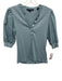Veronica Beard Size S Blue Pima Cotton Ribbed Button Detail Top Blue / S