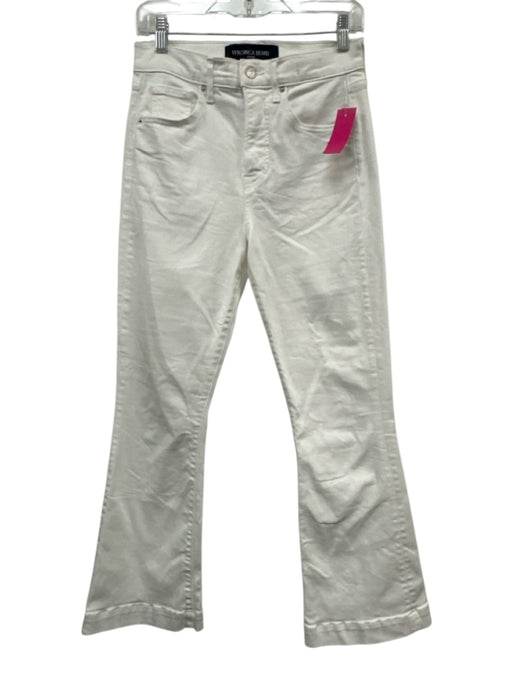 Veronica Beard Size 27 White Cotton High Rise Ankle Flare Jeans White / 27