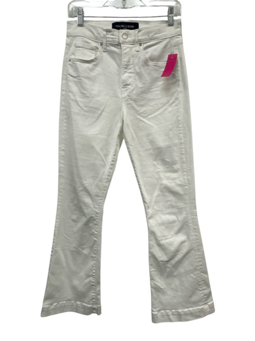 Veronica Beard Size 27 White Cotton High Rise Ankle Flare Jeans White / 27
