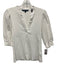 Veronica Beard Size S White Pima Cotton Ribbed Button Detail Top White / S