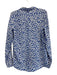 Equipment Size S Blue & White Silk Collar Neck Button Down Abstract Detail Top Blue & White / S