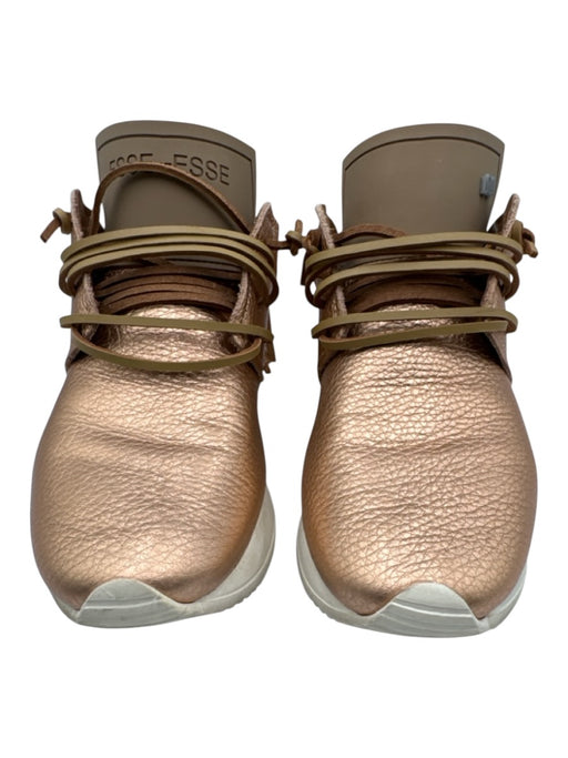 Esse Ut Esse Shoe Size 36 Rose Gold Leather Fringe Sparkle Lace Up Sneakers Rose Gold / 36