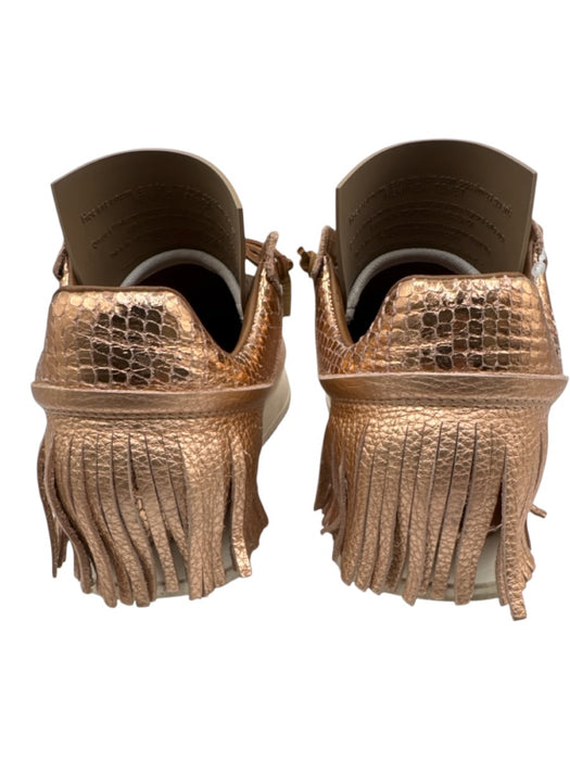 Esse Ut Esse Shoe Size 36 Rose Gold Leather Fringe Sparkle Lace Up Sneakers Rose Gold / 36