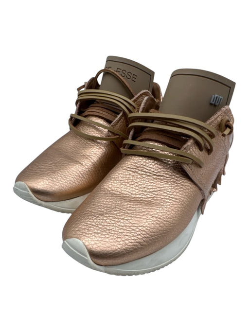 Esse Ut Esse Shoe Size 36 Rose Gold Leather Fringe Sparkle Lace Up Sneakers Rose Gold / 36