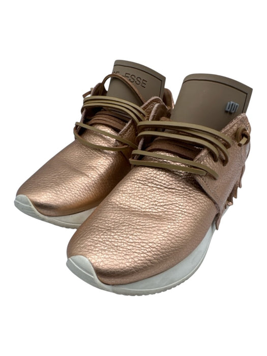 Esse Ut Esse Shoe Size 36 Rose Gold Leather Fringe Sparkle Lace Up Sneakers Rose Gold / 36