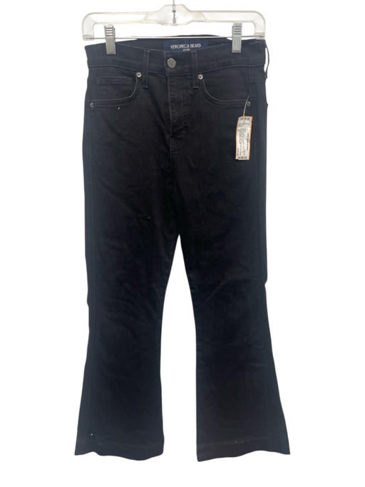 Veronica Beard Jeans Size 27 Black Cotton & Polyester Ankle Flare Jeans Black / 27