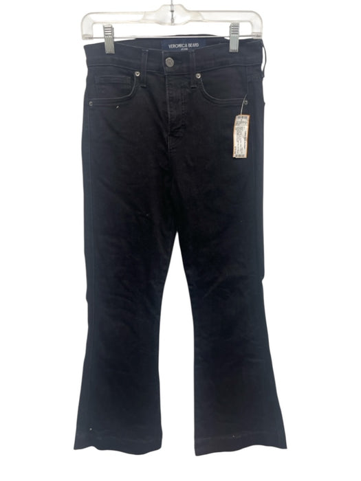 Veronica Beard Jeans Size 27 Black Cotton & Polyester Ankle Flare Jeans Black / 27