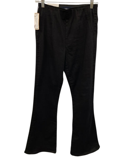 Veronica Beard Size S Black Cotton Blend High Rise Pull On Flare Jeans Black / S