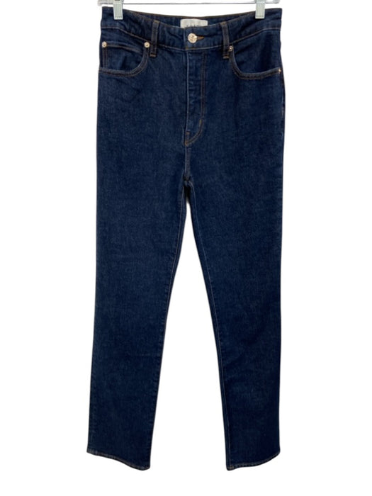 Frame Size 27 Indigo Wash Cotton Blend High Rise Zip & Button Straight Leg Jeans Indigo Wash / 27