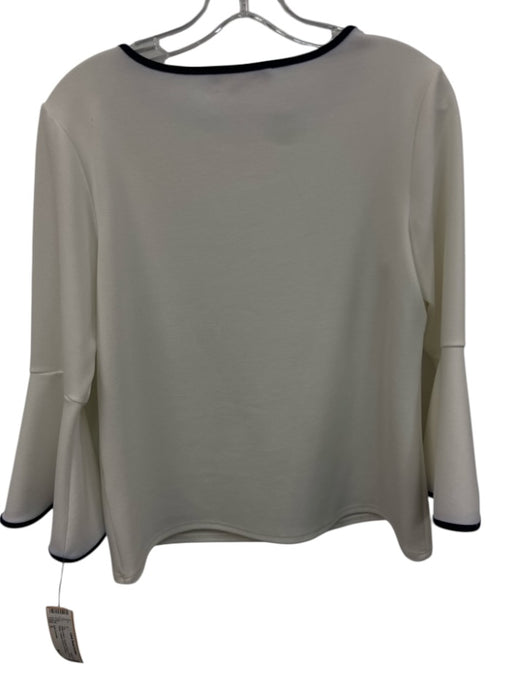 Jude Connally Size S White & Black Polyester Blend Contrast Piping Top White & Black / S
