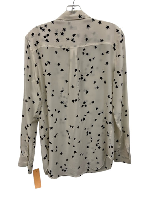 Equipment Femme Size S White & Black Silk Stars Long Sleeve Button Down Top White & Black / S