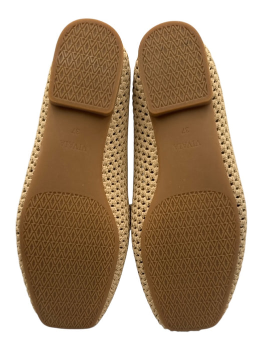 Vivaia Shoe Size 37 Tan Synthetic Open Knit Square Toe Loafers Tan / 37