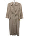 Veronica Beard Size 4 Brown & White Cotton Striped Zip & Button Maxi Dress Brown & White / 4