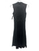 Current Air Size XS Black Polyester Button Front Accordion Pleat V Neck Dress Black / XS