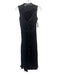 Current Air Size XS Black Polyester Button Front Accordion Pleat V Neck Dress Black / XS