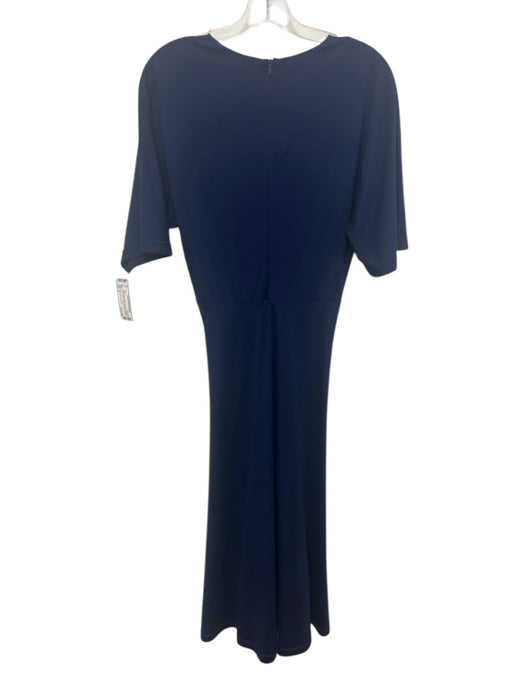 Derek Lam 10 Crosby Size S Navy Viscose Blend V Neck Twist Front Pleats Dress Navy / S
