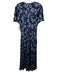 Tanya Taylor Size 4 Blue Silk Blend Printed V Neck Zip Back Maxi Dress Blue / 4