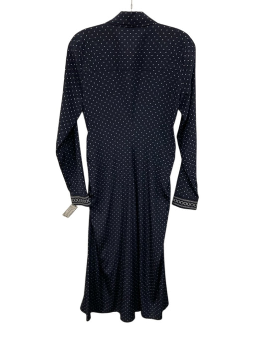 Veronica Beard Size 4 Navy & white Silk Blend Button Front Printed Dress Navy & white / 4