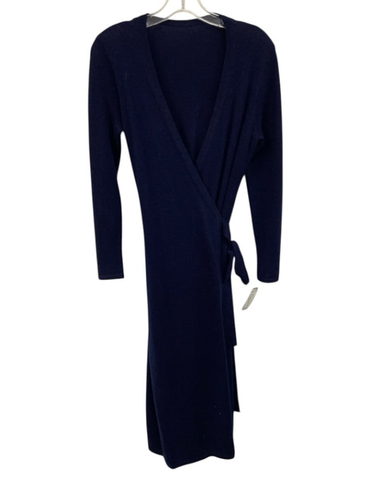 Diane Von Furstenberg Size Est. M/L Navy Blue Wool & Cashmere Wrap Sweater Navy Blue / Est. M/L