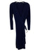 Diane Von Furstenberg Size Est. M/L Navy Blue Wool & Cashmere Wrap Sweater Navy Blue / Est. M/L
