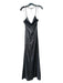 Nicholas Size 2 Gray Polyester Full Length Slit Halter Rhinestine Strap Gown Gray / 2