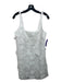 Zara Size S White Viscose Floral Application Sleeveless Back Zip Dress White / S