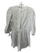 The Femm Size S Beige Linen 3/4 Puff Sleeve Back Keyhole Back Zip Romper Beige / S