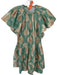 Ulla Johnson Size 2 Sage Green & Beige Cotton Short Sleeve Tie Dye Dress Sage Green & Beige / 2