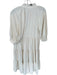 Amanda Uprichard Size S Ivory Polyester Short Balloon Sleeve Ruffle Collar Dress Ivory / S