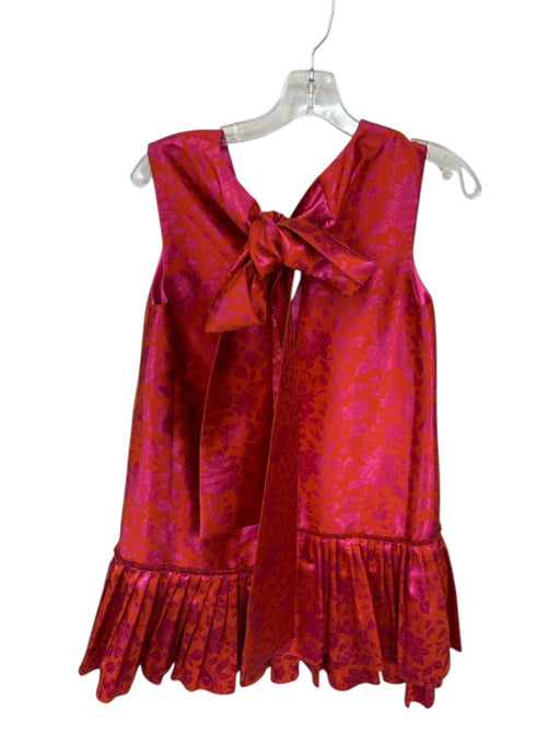 Exquise Size XS Orange & Pink Viscose Blend Floral Jacquard Back Tie Dress Orange & Pink / XS