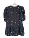 Sea New York Size XS Black & Maroon Cotton Embellished V Neck Back Zip Dress Black & Maroon / XS