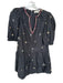 Sea New York Size XS Black & Maroon Cotton Embellished V Neck Back Zip Dress Black & Maroon / XS