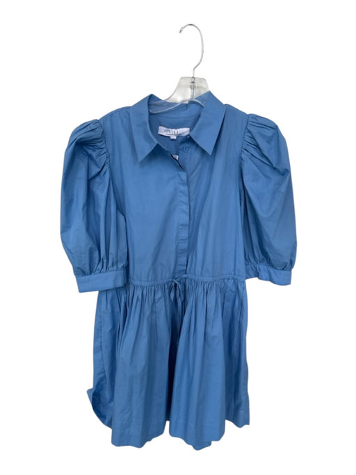 Hunter Bell Size S Powder Blue Cotton Balloon Sleeve Draw String Waist Dress Powder Blue / S