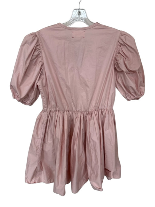 XiRENA Size M Pink Cotton Balloon Sleeve Draw String Waist Pleat Detail Dress Pink / M