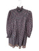 Hunter Bell Size XS Grey & Maroon Cotton Long Sleeve Floral Smocked Neck Dress Grey & Maroon / XS