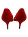 J Crew Shoe Size 8.5 Red Leather Suede Pointed Toe D'Orsay Low Heel Pumps Red / 8.5