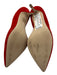 J Crew Shoe Size 8.5 Red Leather Suede Pointed Toe D'Orsay Low Heel Pumps Red / 8.5