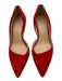 J Crew Shoe Size 8.5 Red Leather Suede Pointed Toe D'Orsay Low Heel Pumps Red / 8.5