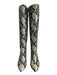Paris Texas Shoe Size 38.5 Black & Cream Leather Pointed Toe Snake Skin Boots Black & Cream / 38.5