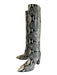Paris Texas Shoe Size 38.5 Black & Cream Leather Pointed Toe Snake Skin Boots Black & Cream / 38.5