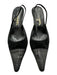 Chanel Shoe Size 39 Black Leather Suede Low Heel Reptile Pointed Toe Pumps Black / 39