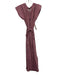 XiRENA Size Large Red & Purple Cotton Blend Long Sleeve Striped Midi Dress Red & Purple / Large
