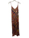 L'agence Size Small Red, Blue, Yellow Viscose Blend Spaghetti Strap Maxi Dress Red, Blue, Yellow / Small