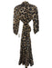 Ann Mashburn Size Medium Mixed Brown Cotton & Silk Long Sleeve Maxi Dress Mixed Brown / Medium