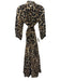 Ann Mashburn Size Medium Mixed Brown Cotton & Silk Long Sleeve Maxi Dress Mixed Brown / Medium