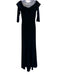 Rickie Freeman for Teri Jon Size 10 Navy Blue Long Sleeve Velvet Fold Over Gown Navy Blue / 10
