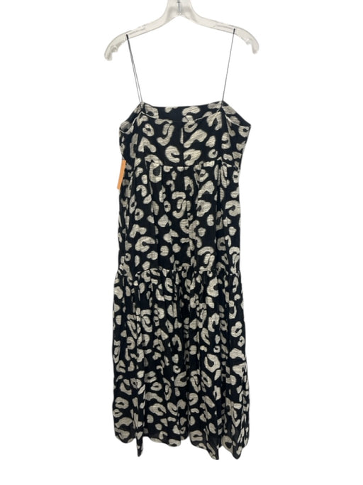 Hunter Bell Size Large Black & Cream White Cotton Blend Spaghetti Strap Dress Black & Cream White / Large